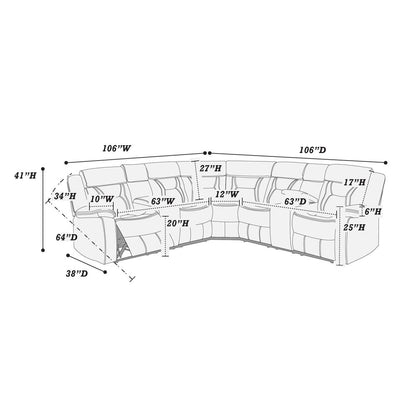 Power Motion Sectional-Chocolate