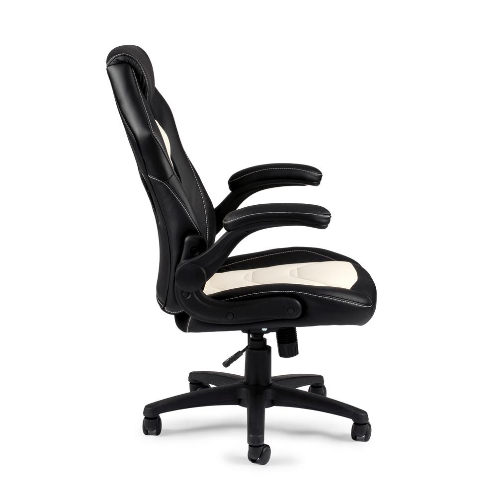 Furniture Faux Leather Office Chair in Black and White