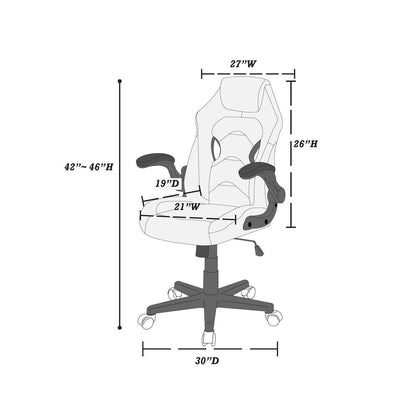 Furniture Faux Leather Office Chair in Black and White