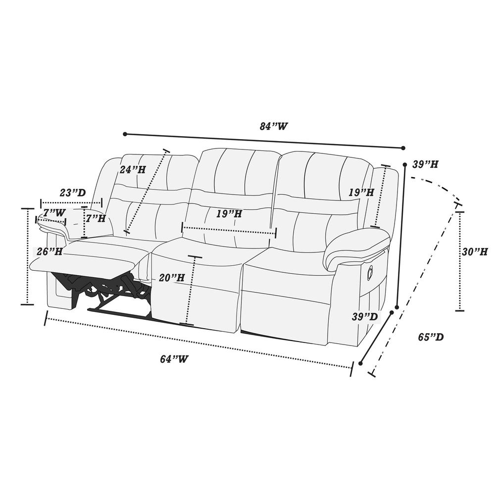 Power Motion Sofa-Gray