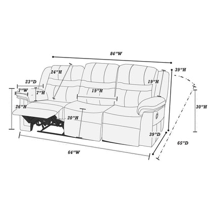Power Motion Sofa-Gray