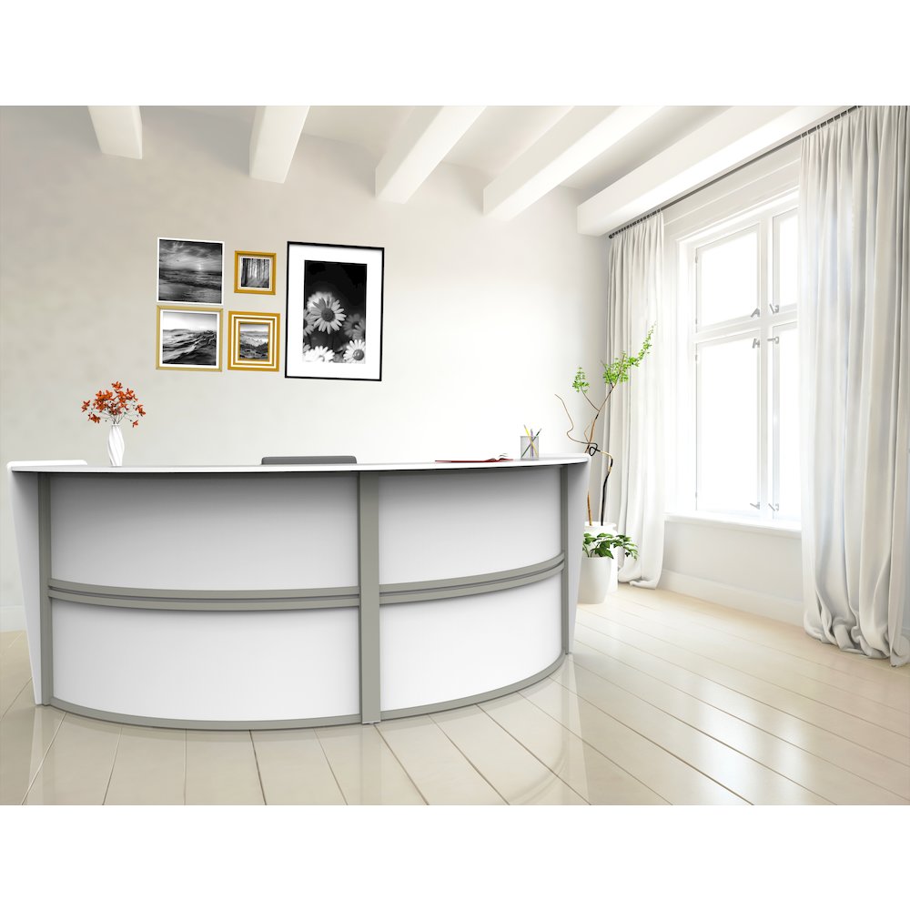 Curve Reception Desk Solid, White