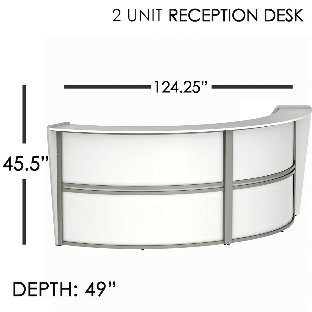 Curve Reception Desk Solid, White