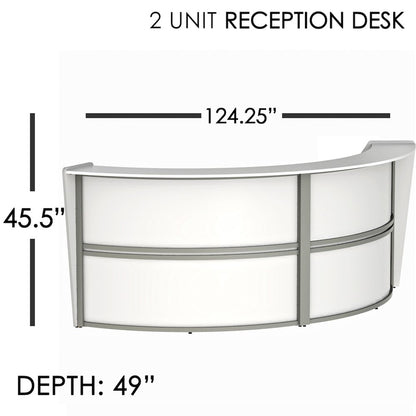 Curve Reception Desk Solid, White