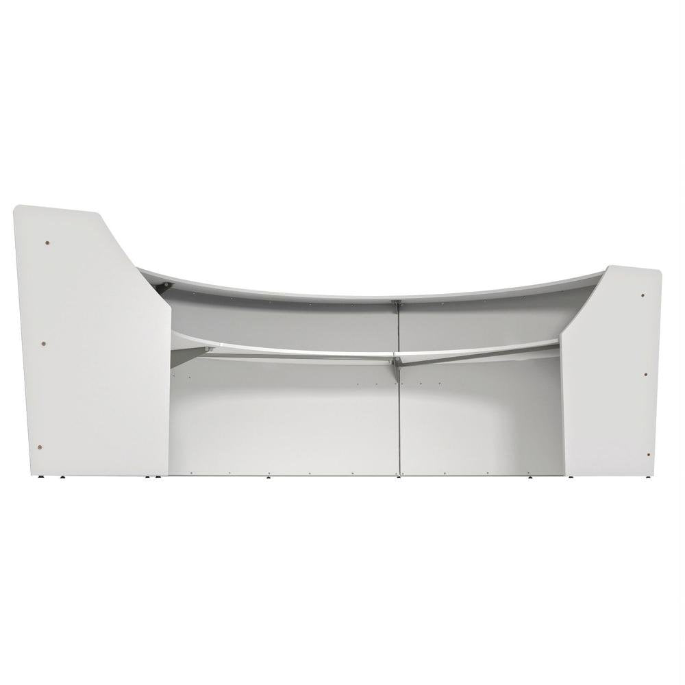 Linea Italia 3-Unit Curved Reception Desk - 11.9 ft x 71" x 46" - Material: Thermofused Laminate (TFL) - Finish: White
