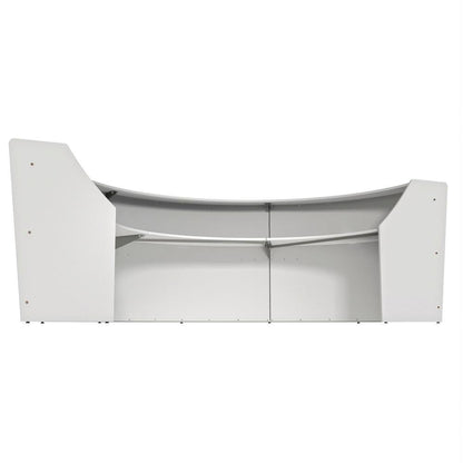 Linea Italia 3-Unit Curved Reception Desk - 11.9 ft x 71" x 46" - Material: Thermofused Laminate (TFL) - Finish: White