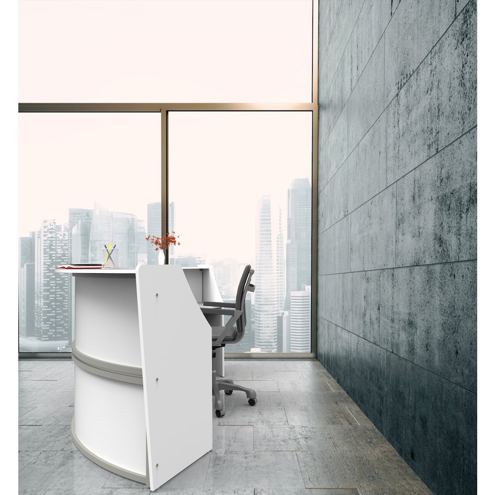 Curve Reception Desk Solid, White