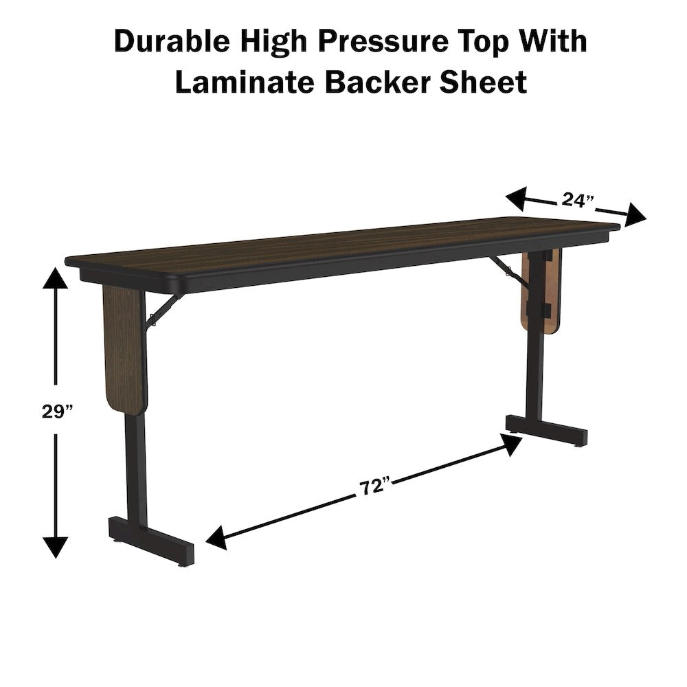Deluxe High-Pressure Folding Seminar Table with Panel Leg 24x72"