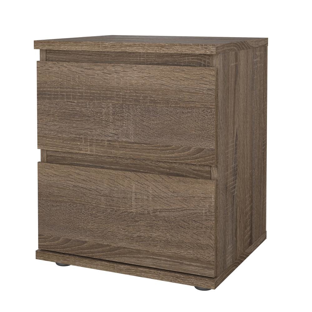 Brown 2 Drawer Nightstand - Stylish Small Dresser with Drawers for Bedrooms