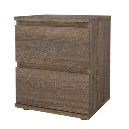 Brown 2 Drawer Nightstand - Stylish Small Dresser with Drawers for Bedrooms