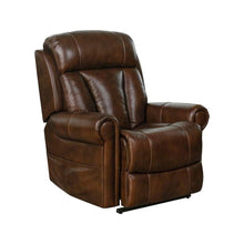 Brown Leather Recliner with Power Headrest, Lumbar, and Lift Assist