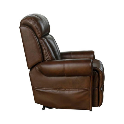 Brown Leather Recliner with Power Headrest, Lumbar, and Lift Assist