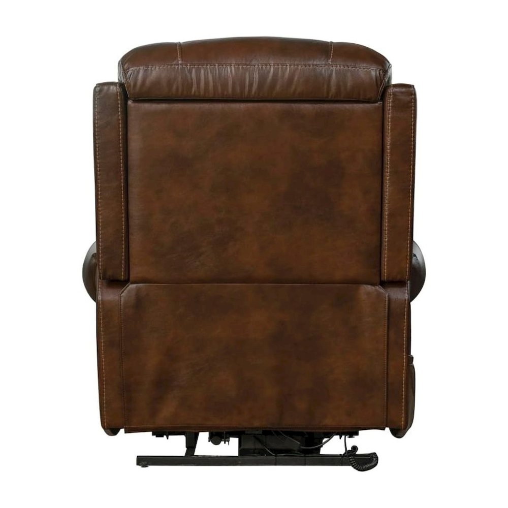 Brown Leather Recliner with Power Headrest, Lumbar, and Lift Assist