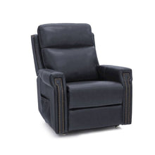 Blue Leather Recliner Chair with Lift, Heat, Power Headrest, and USB