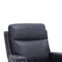 Blue Leather Recliner Chair with Lift, Heat, Power Headrest, and USB