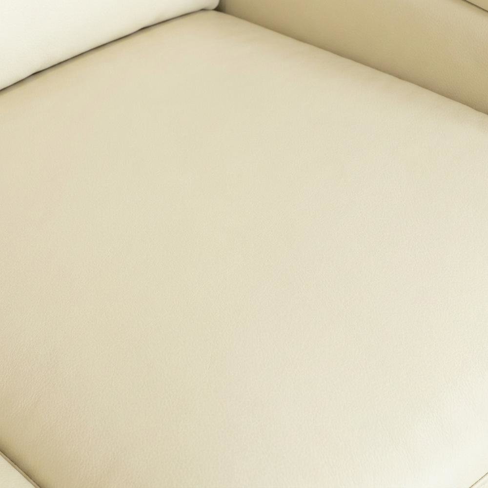Leather Power Reclining Sofa with Power Headrest, Recliner Couch, Almond