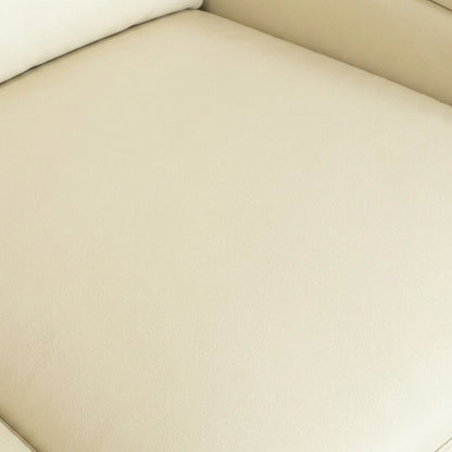 Leather Power Reclining Sofa with Power Headrest, Recliner Couch, Almond
