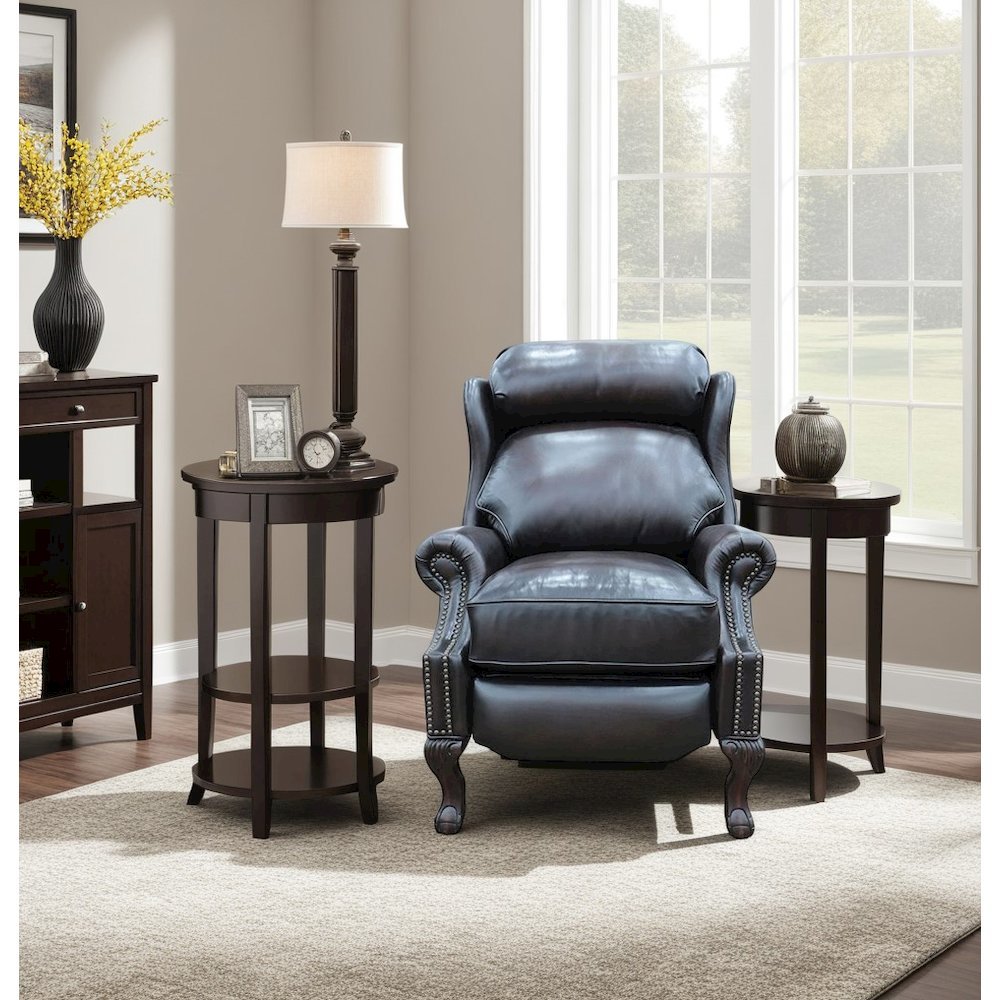 Manual Recliner with Hardwood Plywood Frame, Leather Upholstery in Brown