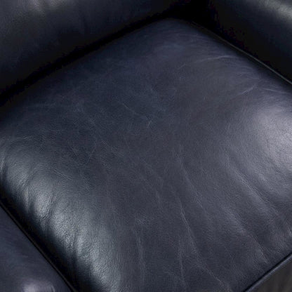 Leather-Upholstered Recliner with Wall-Proximity Design, Shoreham Blue