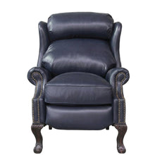 Leather-Upholstered Recliner with Wall-Proximity Design, Shoreham Blue