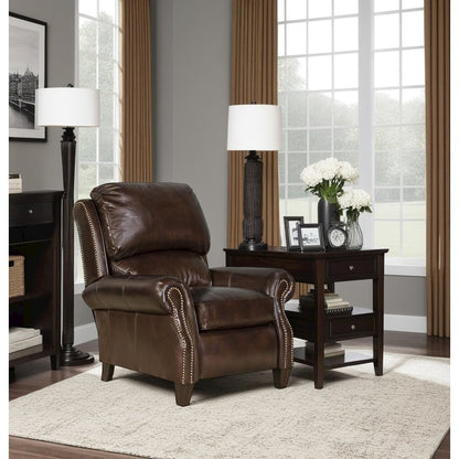 Brown Leather Recliner with Hardwood Plywood Frame for Ultimate Comfort