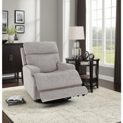 Gray Power Recliner with Adjustable Headrest and Footrest Extension