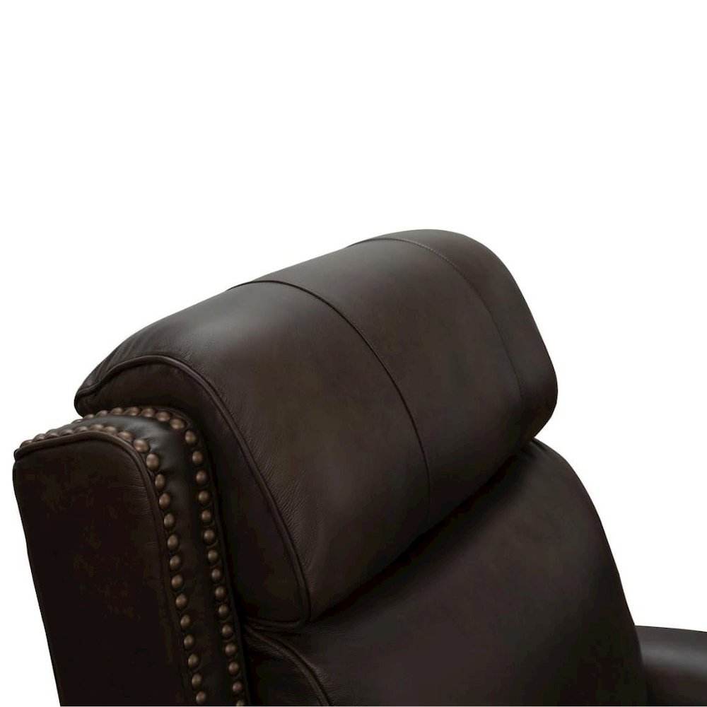 Brown Leather Oversized Recliner with Power Headrest, USB and Extended Footrest