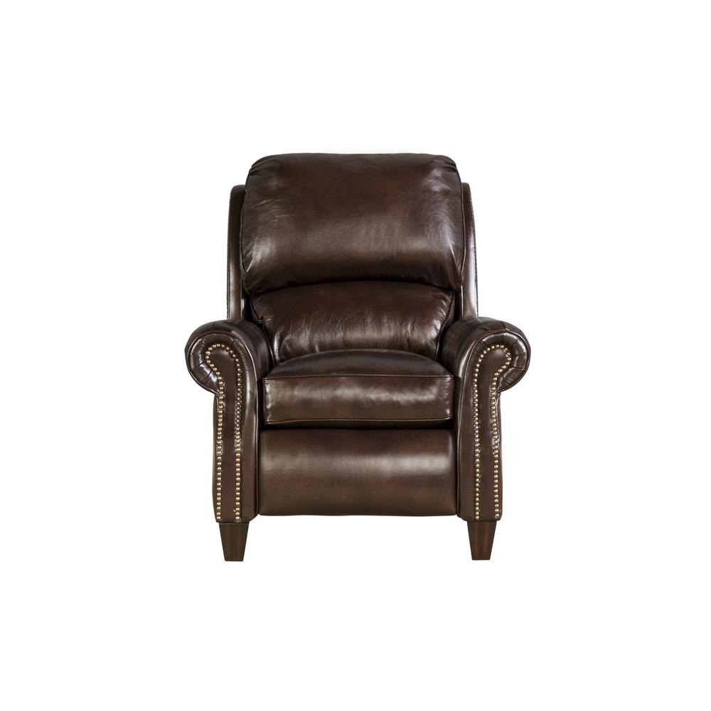 Brown Leather Recliner with Hardwood Plywood Frame for Ultimate Comfort