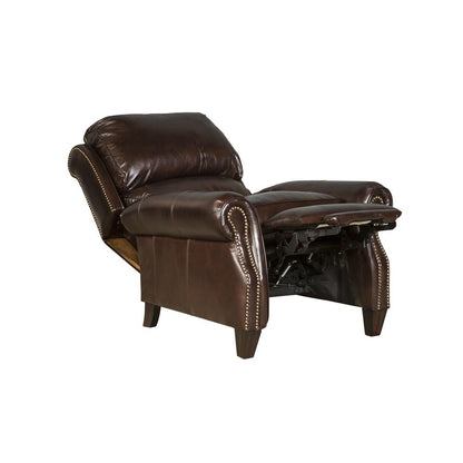 Brown Leather Recliner with Hardwood Plywood Frame for Ultimate Comfort