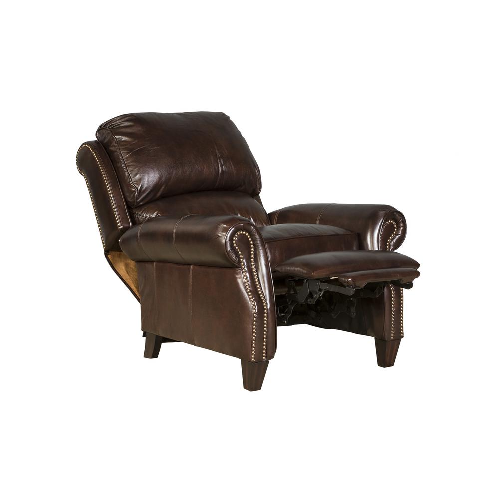 Brown Leather Recliner with Hardwood Plywood Frame for Ultimate Comfort