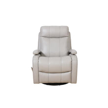 Beige Leather Swivel Glider Recliner with Hardwood Plywood Frame