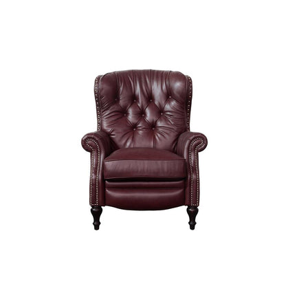 Red Leather Recliner with Hardwood Plywood Frame for Stylish Comfort