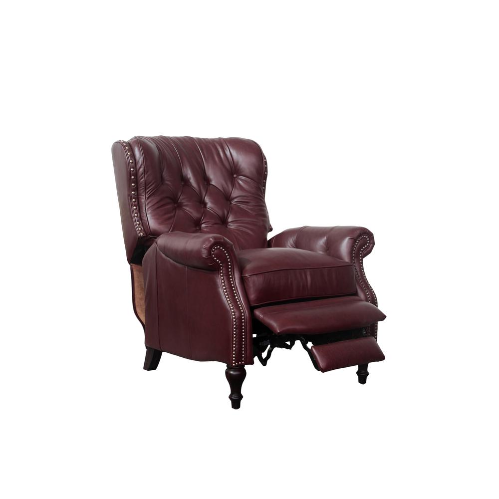 Red Leather Recliner with Hardwood Plywood Frame for Stylish Comfort