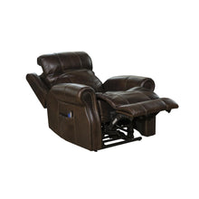 Power Lift Recliner with Adjustable Headrest & Lumbar, Brown Leather
