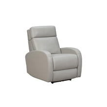 Gray Leather Recliner with Power Headrest and Hardwood Plywood Frame
