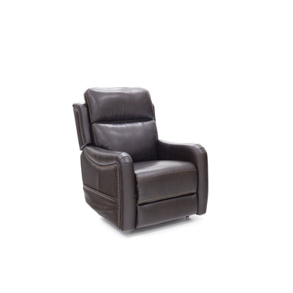 Brown Leather Power Lift Recliner with Heat, Power Headrest & Lumbar Support