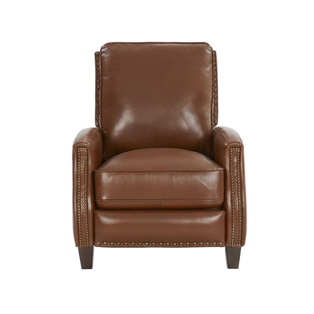 Brown Leather Recliner with Hardwood Plywood Frame for Living Rooms