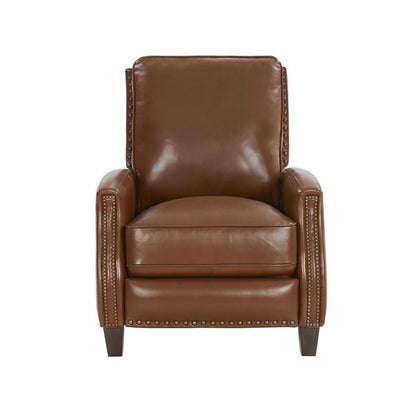 Brown Leather Recliner with Hardwood Plywood Frame for Living Rooms