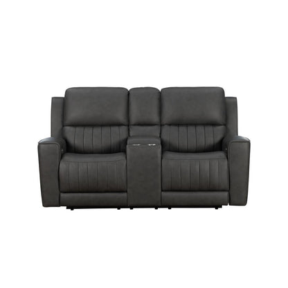 Loveseat w/Power Head Rests, Power Lumbar & Console w/Storage & 2 Cup Holders