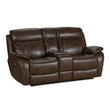 Sandover Power Reclining Console Loveseat w/Power Head Rests & Lumbar