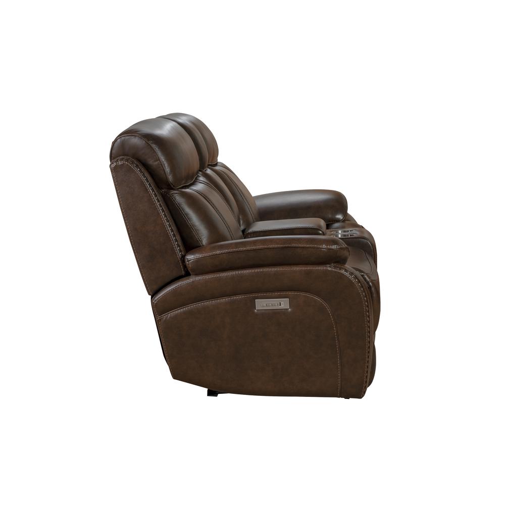 Sandover Power Reclining Console Loveseat w/Power Head Rests & Lumbar