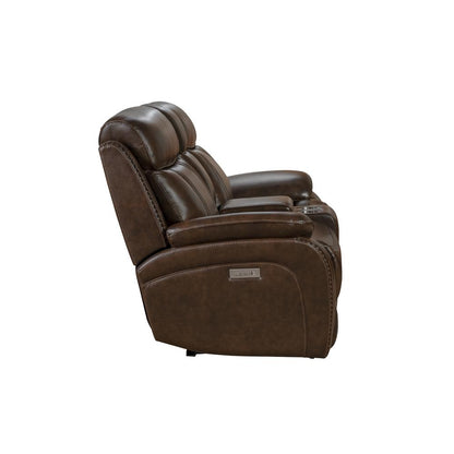 Sandover Power Reclining Console Loveseat w/Power Head Rests & Lumbar
