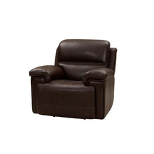 Brown Leather Recliner with Power Head Rest and Hardwood Plywood Frame