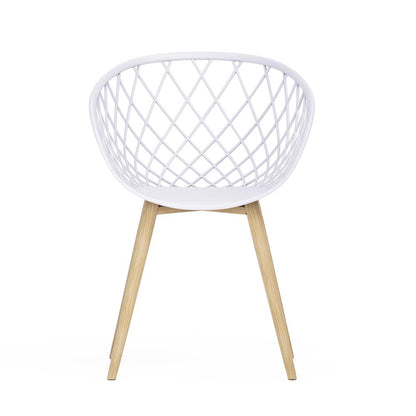 Jamesdar Kurv Chair, White and Natural (Set of 2)