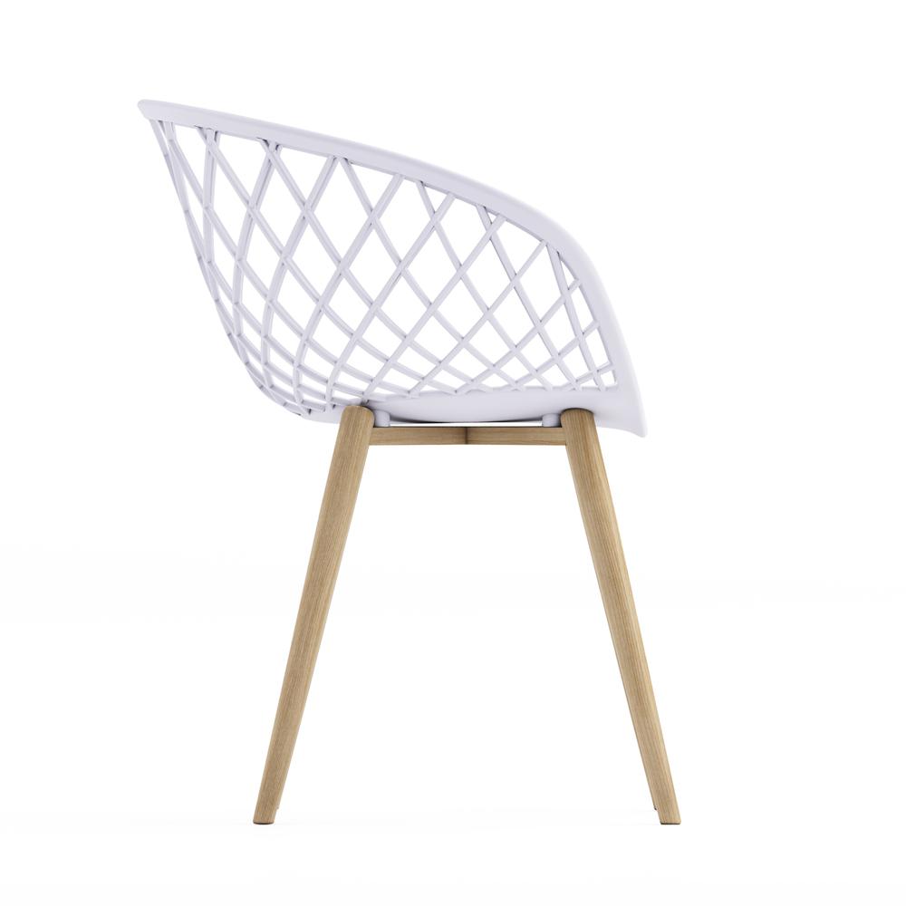 Jamesdar Kurv Chair, White and Natural (Set of 2)