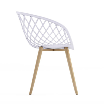 Jamesdar Kurv Chair, White and Natural (Set of 2)