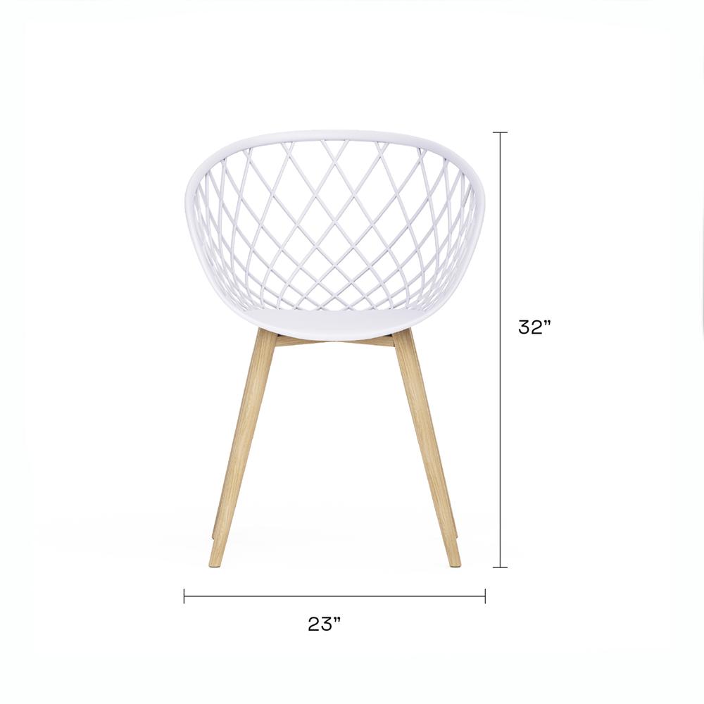 Jamesdar Kurv Chair, White and Natural (Set of 2)