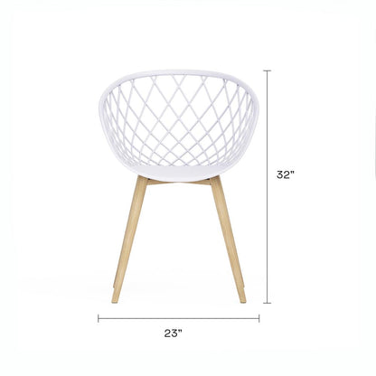 Jamesdar Kurv Chair, White and Natural (Set of 2)