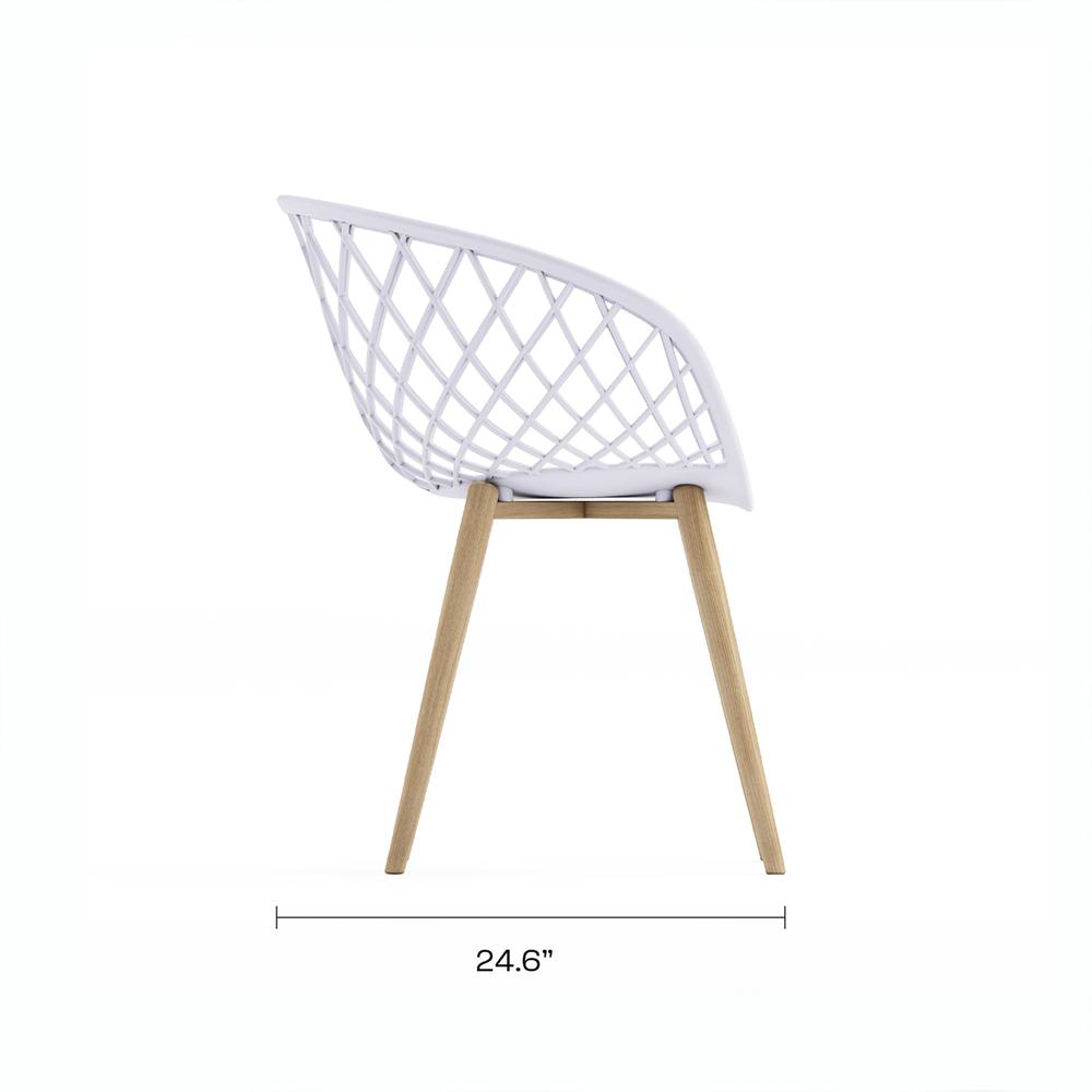 Jamesdar Kurv Chair, White and Natural (Set of 2)