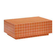 Orange Concrete Indoor Outdoor Coffee Table with Brick Legs and Durable Design